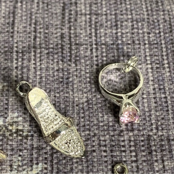 Set of 4 Enameled Flip Flop High Heel Summer Theme Charms for Bracelet - Picture 3 of 8